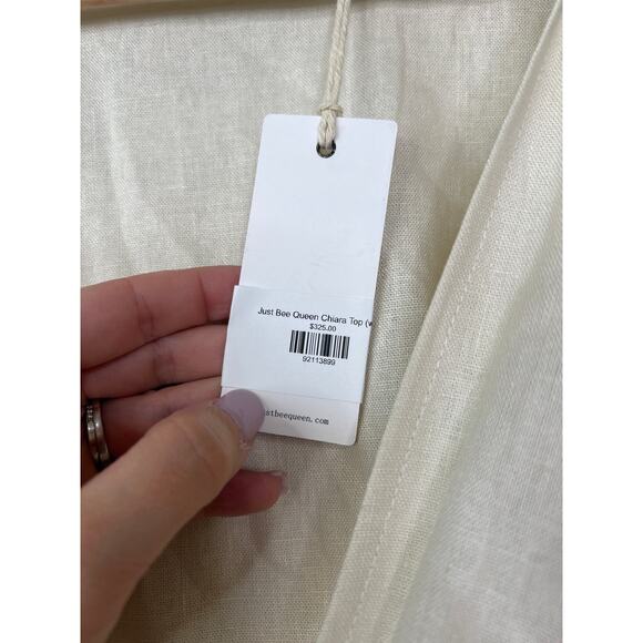 NWT Just Bee Queen Chiara Wrap Cropped Top Women's Vanilla Size: Medium - Picture 5 of 8